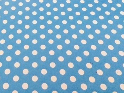 3 Hojas de papel para regalo, azul con lunares blancos