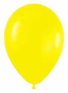 10 globos de látex, amarillo sólido. Disponibles en 3 tamaños