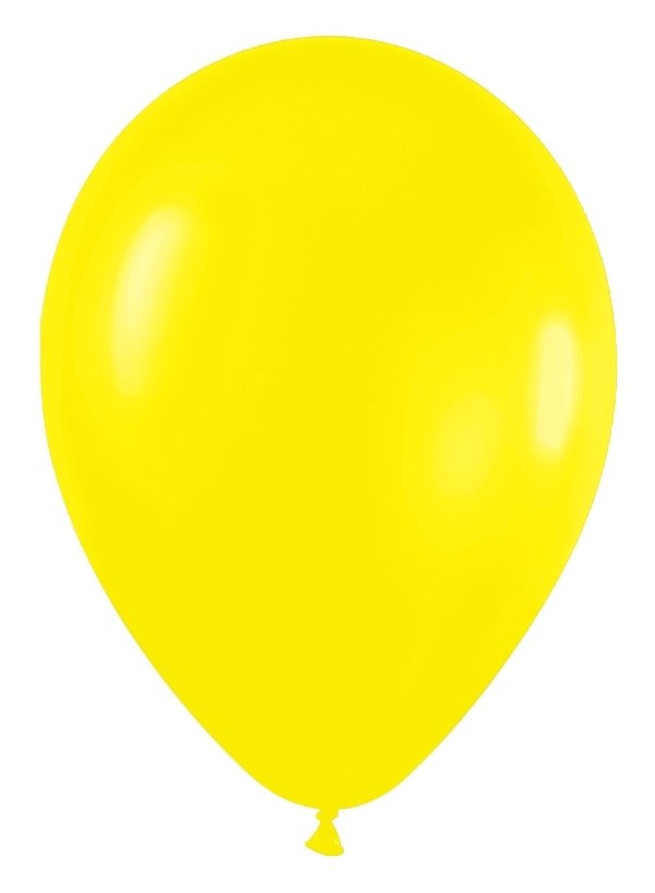 10 globos de látex, amarillo sólido. Disponibles en 3 tamaños