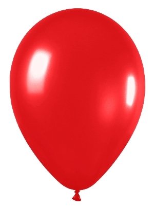 10 globos metal rojo.