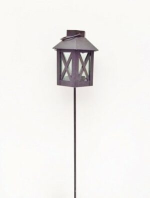 Porta velas - farol de hierro negro con pincho