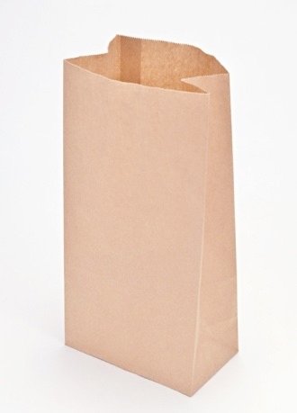 50 Bolsas de papel kraft, tipo americano. 10x6x27 cms.