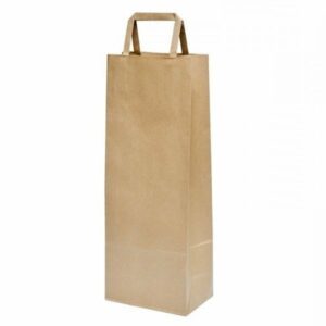 25 Bolsas de papel kraft 14x9x36 cms, asa plana