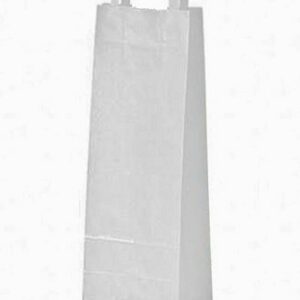 25 Bolsas de papel blanco 14x9x36 cms, asa plana