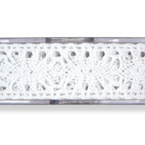 Puntilla de algodón blanco. 15 mm x 8 m
