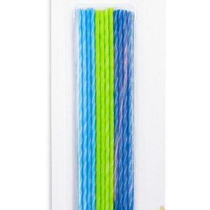 24 velas altas de cumpleaños, azul y verde