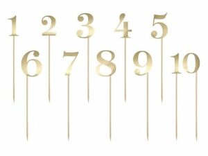 Números del O al 9, Papel dorado brillo