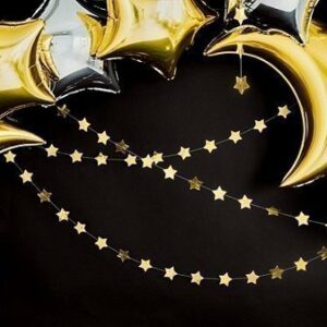 Guirnalda con estrellas doradas metalizadas