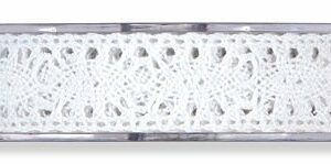 Cinta de regalo encaje-puntilla, blanco 25 mm x 8 m.