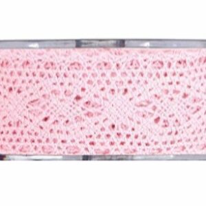 Cinta de regalo encaje-puntilla, rosa. 40 mm x 8 m