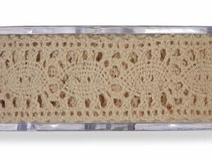 Cinta de regalo encaje-puntilla, natural. 25 mm x 8 m