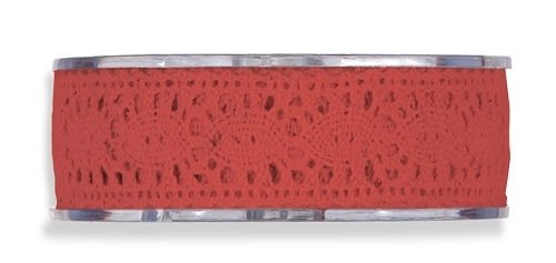 Cinta de regalo encaje-puntilla, rojo. 25 mm x 8 m