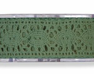 Cinta de regalo encaje-puntilla, verde inglés. 25 mm x 8 m