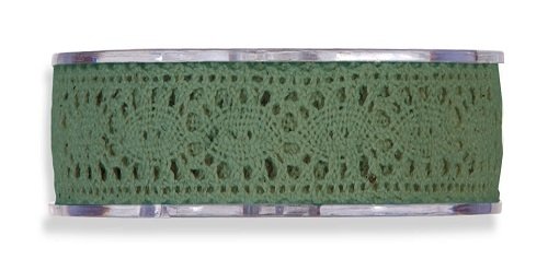 Cinta de regalo encaje-puntilla, verde inglés. 25 mm x 8 m