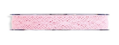 Cinta de regalo encaje-puntilla, rosa. 10 mm x 10 m