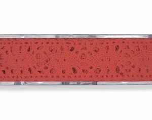 Cinta de regalo encaje-puntilla, rojo. 10 mm x 10 m