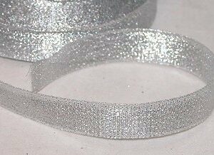 Cinta de regalo lurex plata 15 mm x 22.5 m