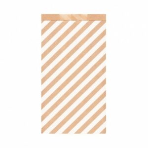 25 Sobres/bolsas de papel kraft, rayas blancas 19x8x35