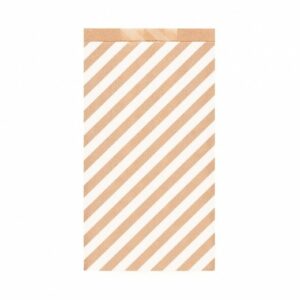 25 Sobres/bolsas de papel kraft, rayas blancas 19x8x35