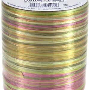 50 M Rafia multicolor brillo, verde y rosa