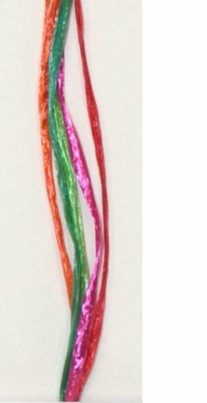 50 M Rafia multicolor brillo, rosa,verde y naranja