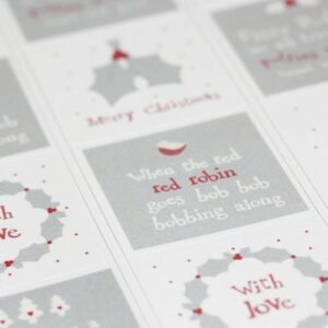 35 Etiquetas adhesivas navideñas grises