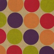 Bobina de papel de regalo, kraft lunares grandes de colores