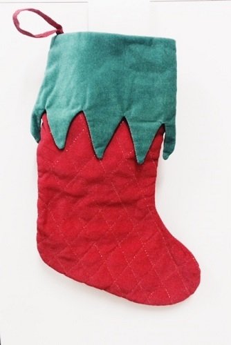 Calcetines-botas de Navidad, terciopelo rojo y verde