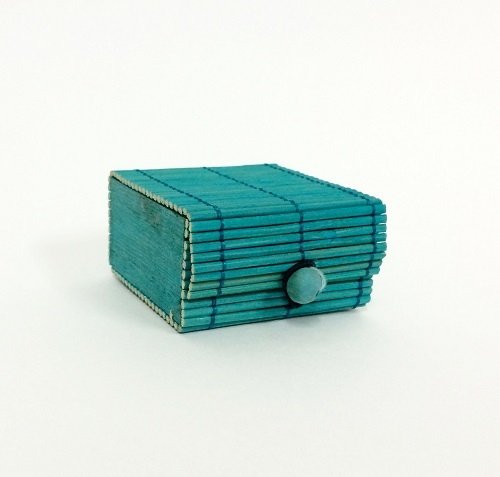6 Cajas de madera-bamboo, azul