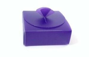 10 Cajas de plástico rígido morado 8x8x3 cms