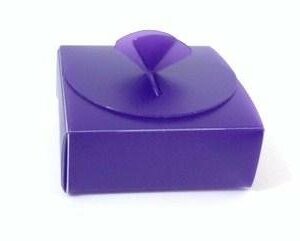 10 Cajas de plástico rígido morado 8x8x3 cms