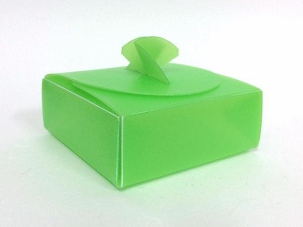 10 Cajas de plástico rígido verde 8x8x3 cms