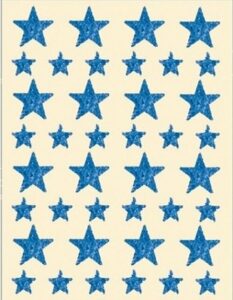 120 Estrellas adhesivas, holográficas, azules