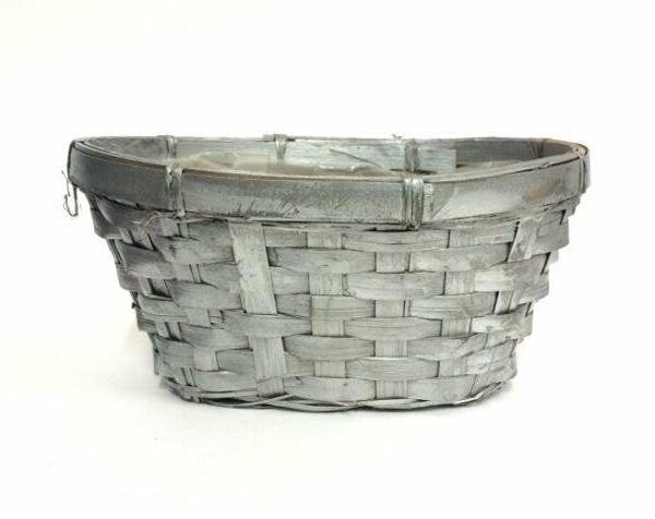 4 Cestas-paneras, plateadas 18×9 cms