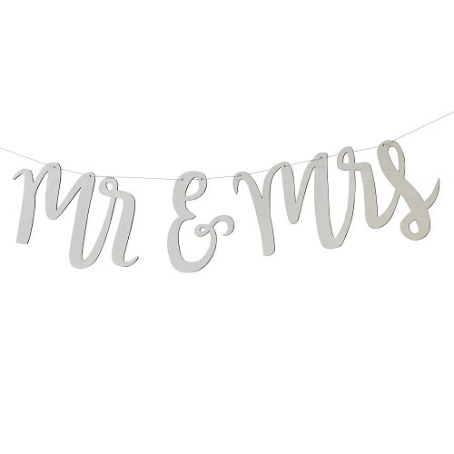 Guirnalda con letras de madera, Mr & Mrs