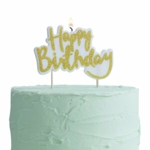 Vela dorada Happy Birthday