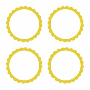 20 Etiquetas adhesiva, festón amarillo