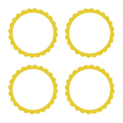 20 Etiquetas adhesiva, festón amarillo
