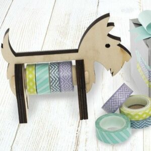 Dispensador para washi tape, scotty dog. Incluye 4 rollos de washi