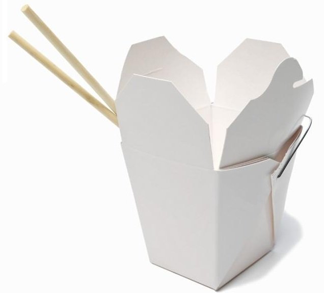 100 Cajas blancas/comida china, con asita metálica.
