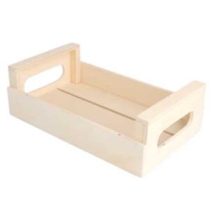 Basket-bandeja-cesta de madera natural. 20.5×12.5×6.5 cms