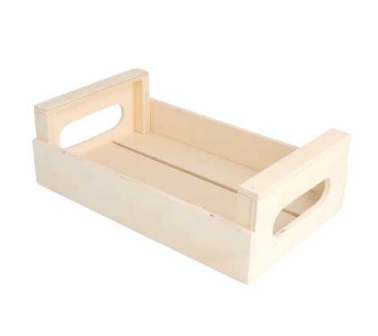 Basket-bandeja-cesta de madera natural. 20.5×12.5×6.5 cms