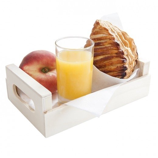 Basket-bandeja-cesta de madera natural. 20.5×12.5×6.5 cms