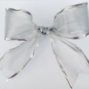 25 m de Cinta de regalo, plata 64mm