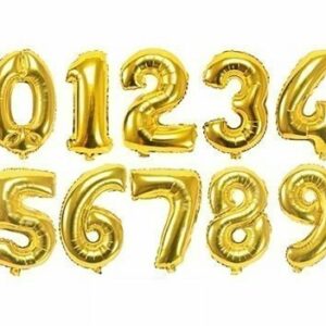 Globo de foil dorado, Aprox 86 cms. Números del 0 al 9.