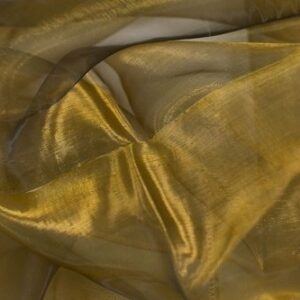 5 Metros de tela de organza oro antiguo, cobrizo, ancho 1.5 m.