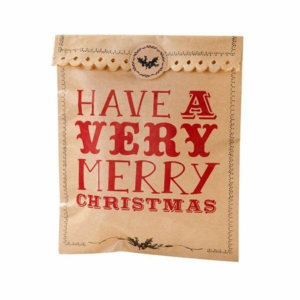 8 Bolsas-sobres kraft con pegatinas. Merry Christmas