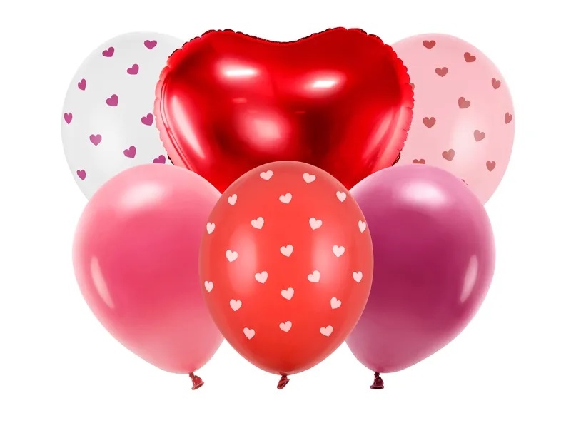 5 Globos transparentes, impresos con lunares plata