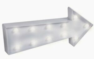 Flecha luminosa blanca, 11 leds