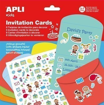 6 Tarjetas-invitaciones para decorar con gomets